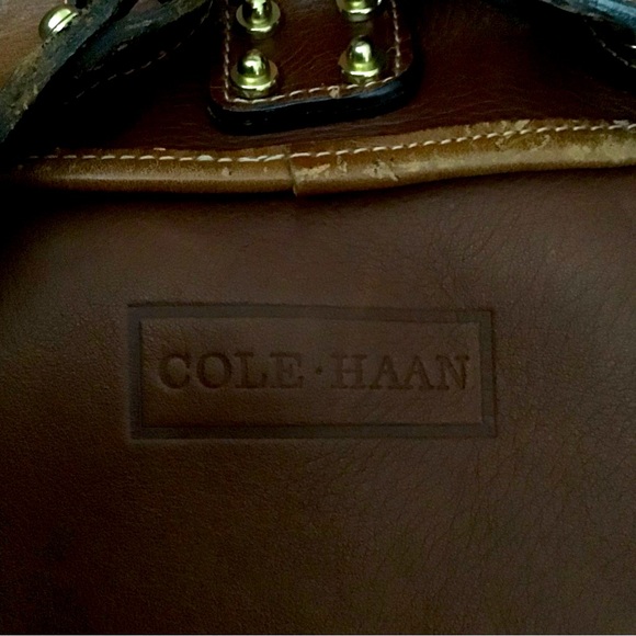 Vintage, Cole Haan, Brown, Heavy Leather Backpack, Double Straps, Unisex - Picture 5 of 10